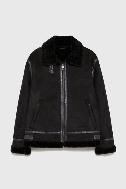 Mens Lapel Suede Fabric Jacket Coat Velvety Luxe Layering