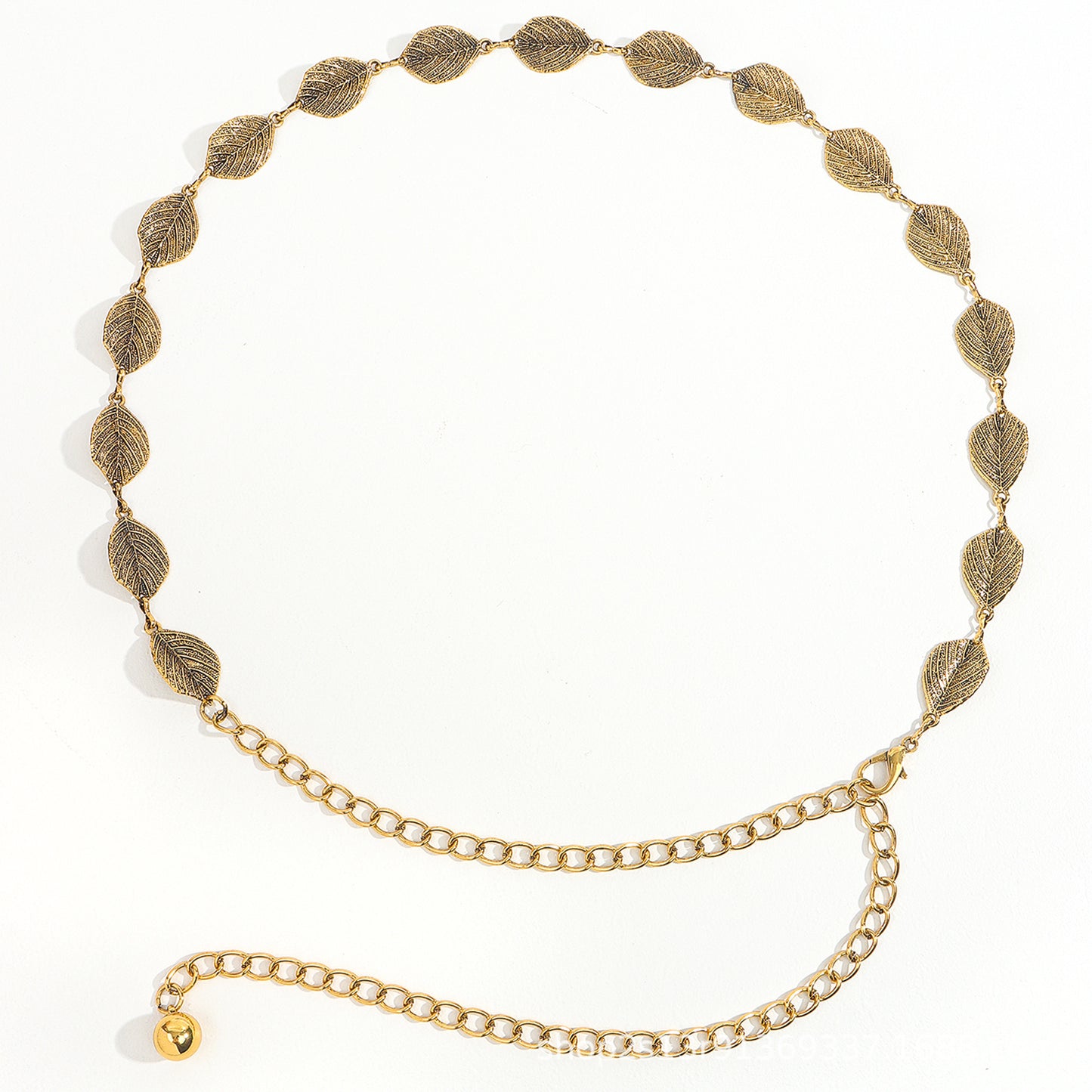 Leaf Style Waist Chain Retro Paired With Denim Skirt And Pants