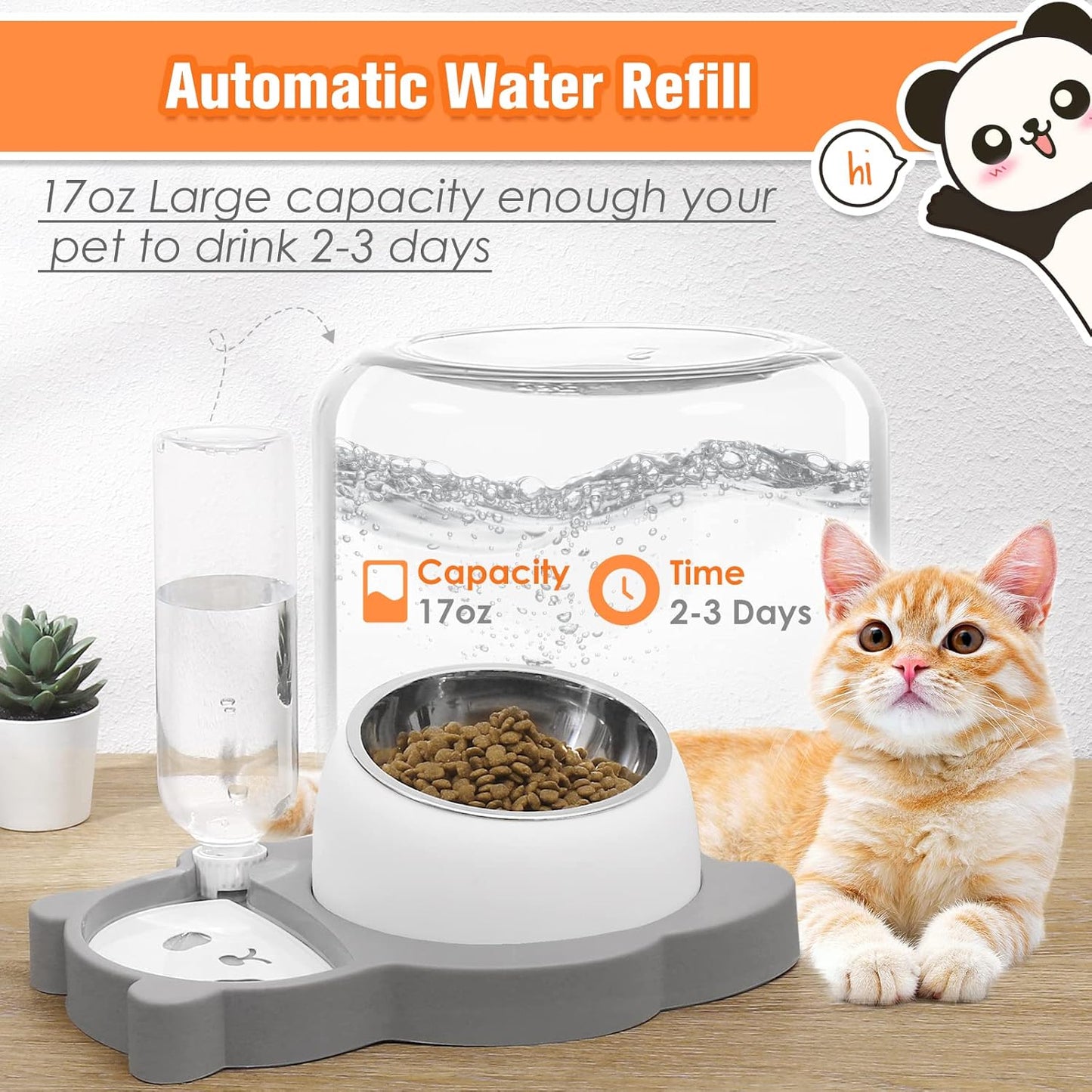 Elevated Dine: Raised Stainless Steel Cat & Dog Feeder Set