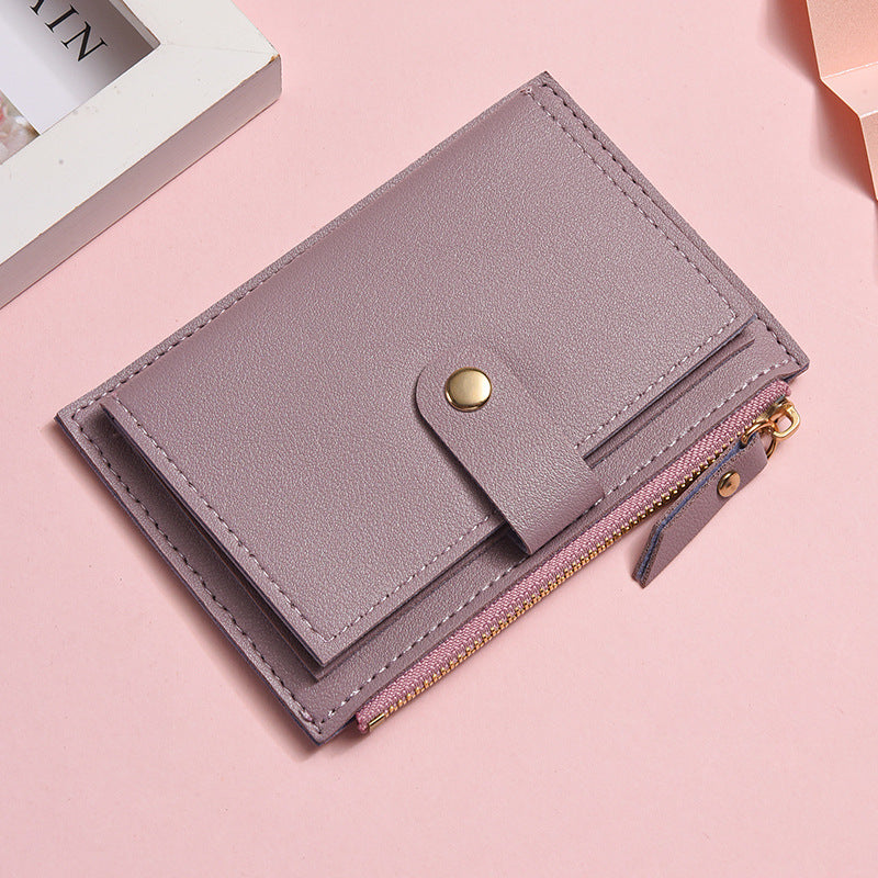 Multi Slot Student Short Zipper Coin Purse