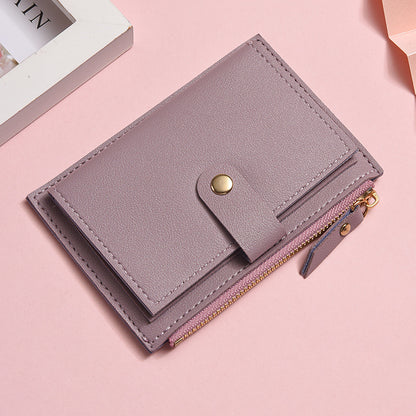 Multi Slot Student Short Zipper Coin Purse