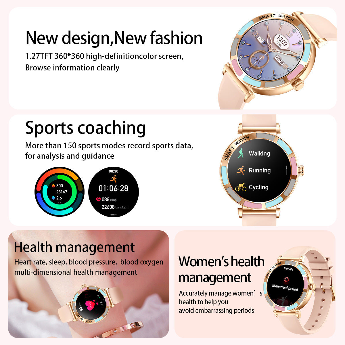 H20 Radiance: Womens HD Bluetooth Calling Watch