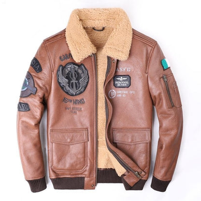 Leather Jacket Flight Suit for Men Aerial Precision