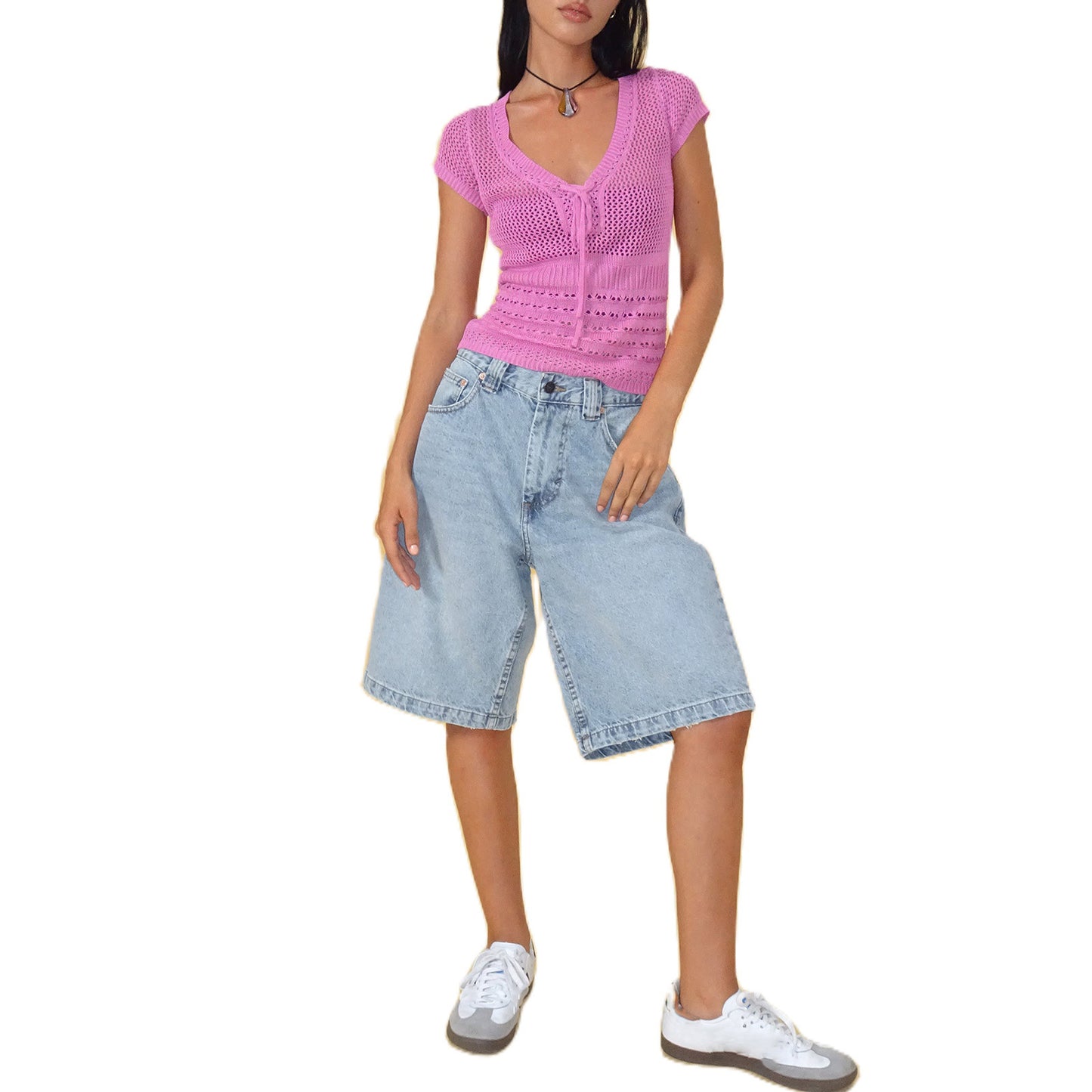 European And American Denim Shorts Bullet-free Fitted Figure Flattering Women's Pants