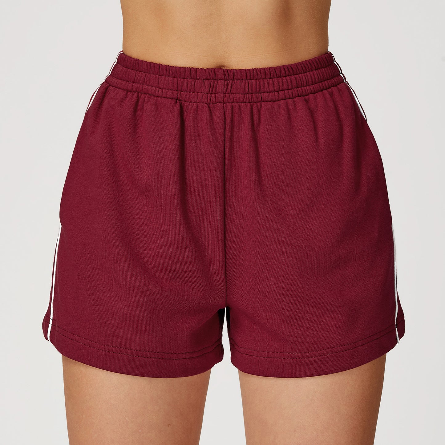 Contrast Color Sports Shorts High Waist Loose Straight Pocket