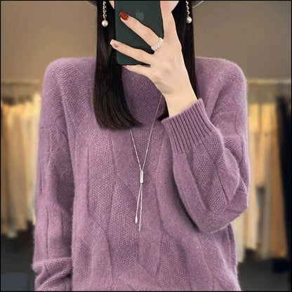Comfortable Slimming Soft Glutinous Knitted Thickened Half-high Collar Sweater