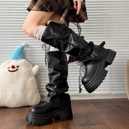Women's Thick Bottom Increased By Knight Boots