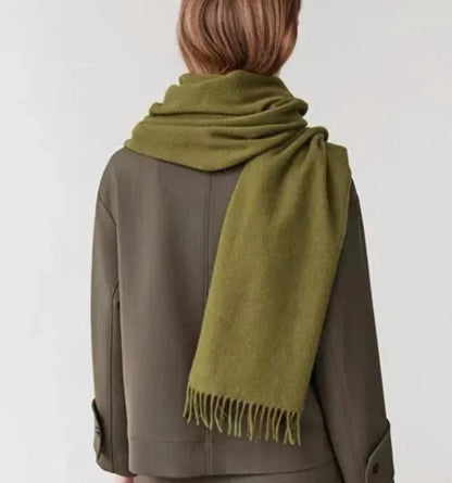 Simple Tassel Shawl Warm Artificial Cashmere Scarf