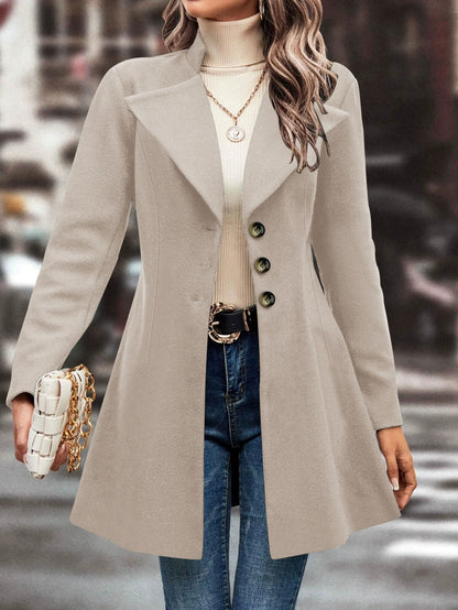 Fashionable And Casual Solid-color Elegant Mid-length Women's Thick Jacket