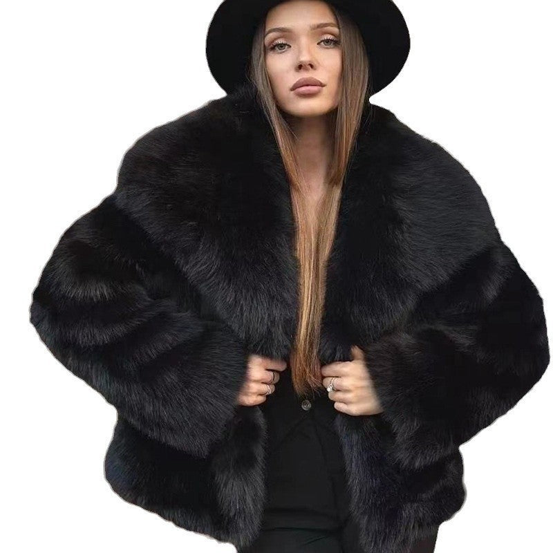 Internet Celebrity Fur Coat Women's Large Lapel Street Shot Fluffy
