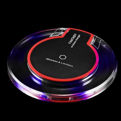 CrystalDock: Round Crystal Wireless Charging Dock with Receiver for Apple & Samsung