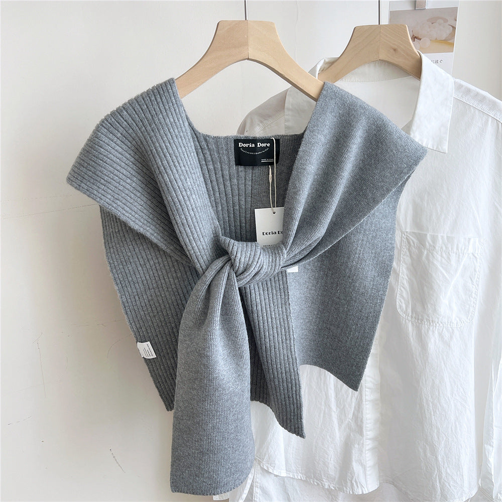 Air-conditioned Room Shoulder Pad Internet Celebrity Knotted Shirt Women's Scarf