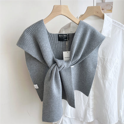 Air-conditioned Room Shoulder Pad Internet Celebrity Knotted Shirt Women's Scarf