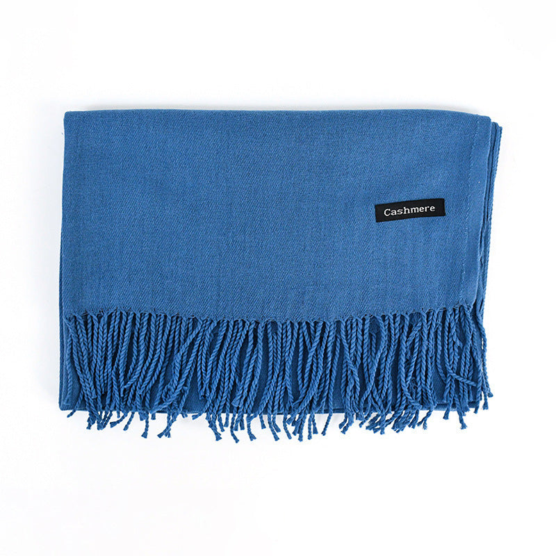 Women's Solid Color Scarf Tassel Scarf