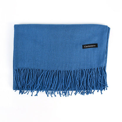 Women's Solid Color Scarf Tassel Scarf
