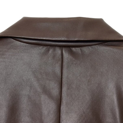 Simple Straight Leather Effect Blazer For Women