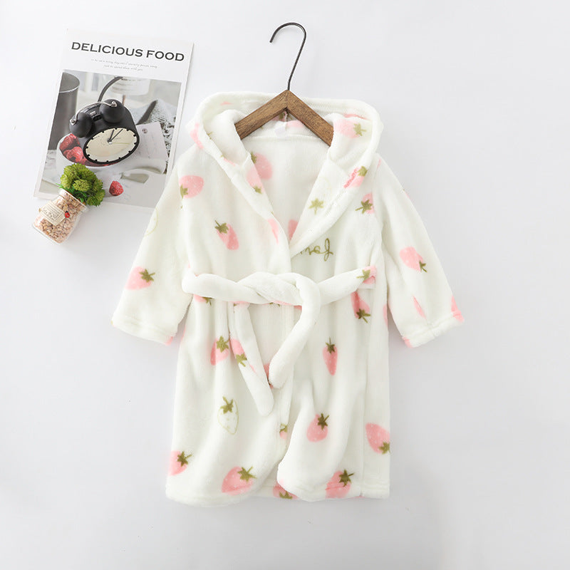 The Coral Night: Children’s Flannel Hoodie Night-Robe