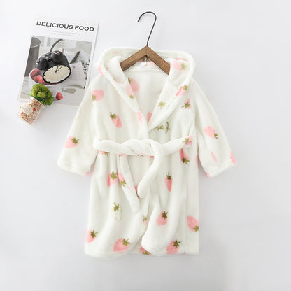 The Coral Night: Children’s Flannel Hoodie Night-Robe