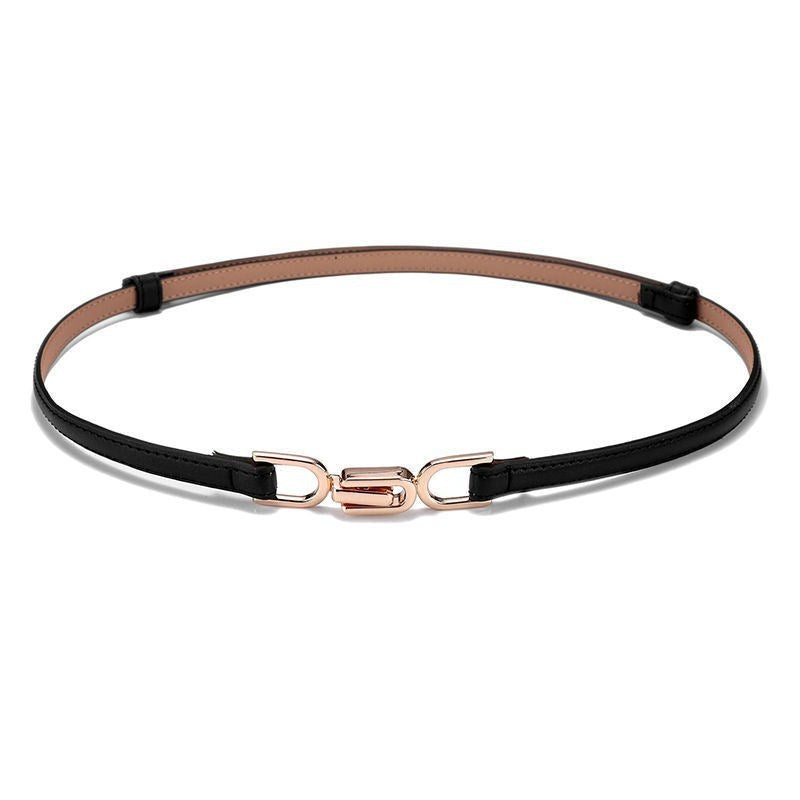 Punch-free Matte Buckle Adjustment Belt Women