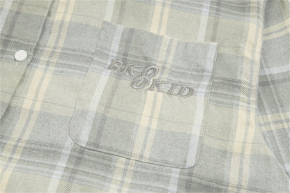 Loose Plaid Long Sleeve Shirt Men And Women