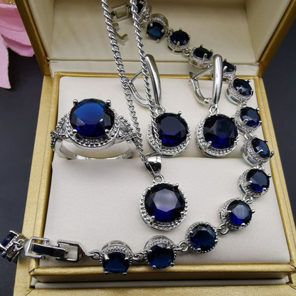 European And American Style Jewelry Round Diamond 4 PCs Set