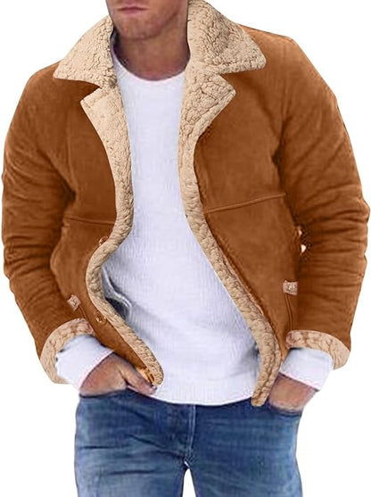 Fashion Mens Fur Integrated Fleece-Lined Padded Jacket Supreme Insulation
