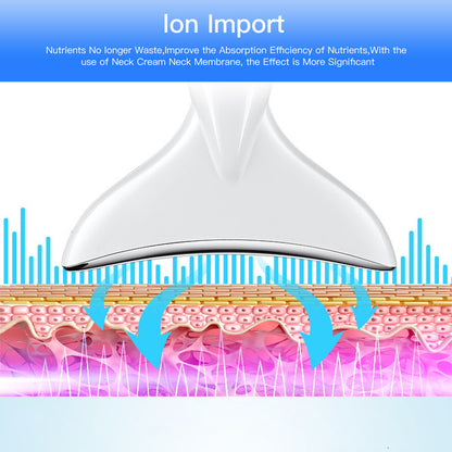 EMS Microcurrent Neck & Face Lifting Device | 3-Color LED Photon Therapy for Skin Tightening & Double Chin Reduction