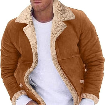 Fashion Mens Fur Integrated Fleece-Lined Padded Jacket Supreme Insulation