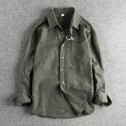 Long Sleeve Shirt Men's High-grade Youth Pocket Shirt