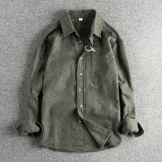 Long Sleeve Shirt Men's High-grade Youth Pocket Shirt