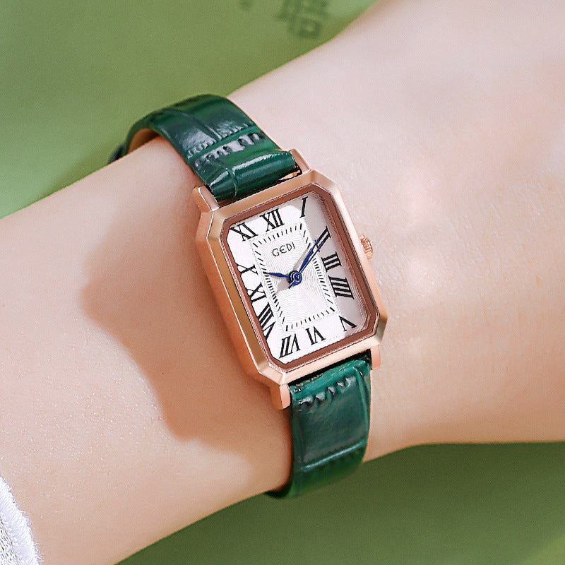Women's All-match Waterproof Retro Small Square Watch