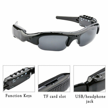 SportsCam Glasses: HD 1080P Polarized Lens Sports Sunglasses Camera