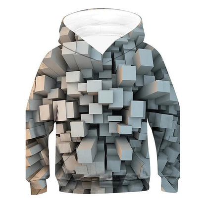 Surrealist 3D Digital Graphic Statement Hoodie