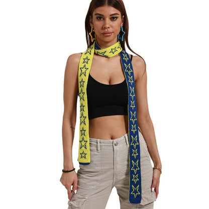 Fashion Casual All-match Five-pointed Star Knitted Women's Scarf