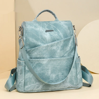 Women's Soft Leather Backpack Bag Leisure Commute Simple Travel Schoolbag