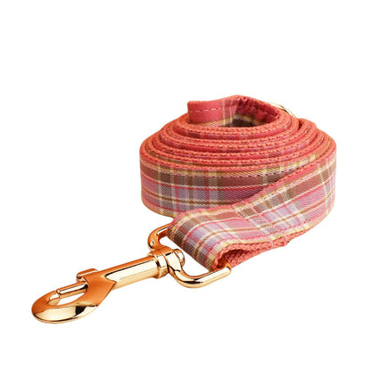 Plaid Pet Collar Traction Rope