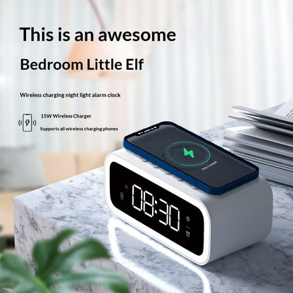 Multi-function Universal Mobile Phone Wireless Charging Electronic Digital Alarm Clock