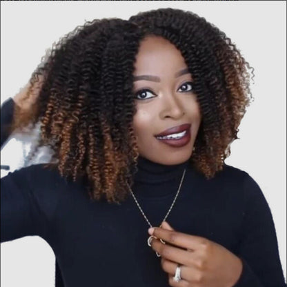 Wig Black Brown African Small Curly Short Curly Hair Synthetic Wigs