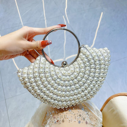 Crossbody Handbag Pearl Classic Style Diamond Elegant Shoulder Bag Bag