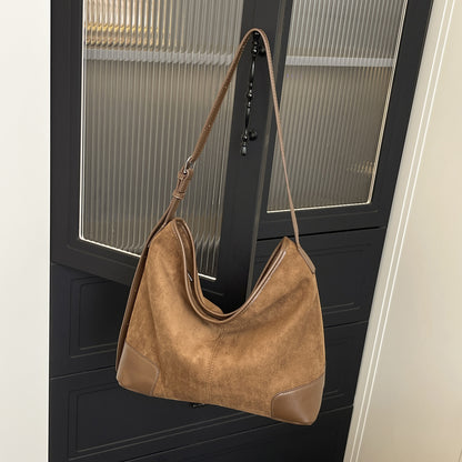 Women's Leather Large-capacity Suede Shoulder Crossbody