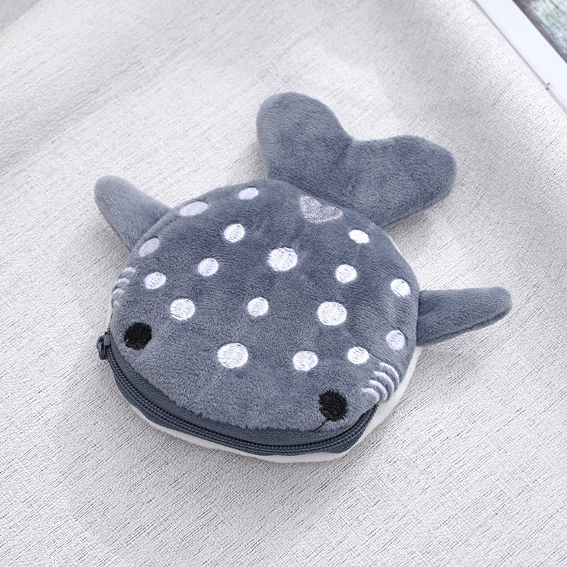 Shark Pendant: Plush Shark Coin Purse with Cartoon Pendant