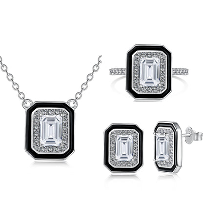 S925 Sterling Silver Ring Necklace And Earring Suit