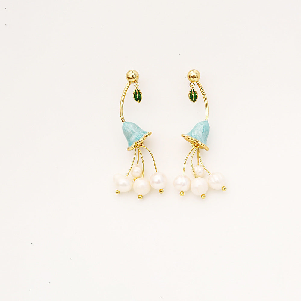 Natural Baroque Pearl Ear Studs Fashion High Sense