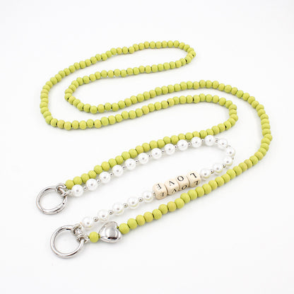 Autumn And Winter Wooden Bead Bag Chain Letter Double Layer