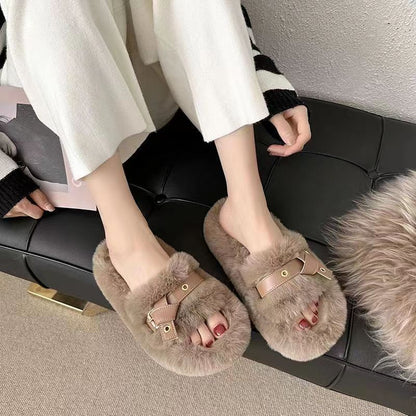 Fashion Slippers for Outdoor Wear Comfortable Slip on Flat Slippers