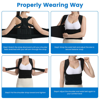 TriSize Corrector: 3-Size Adjustable Invisible Back Brace Posture Trainer for Men & Women