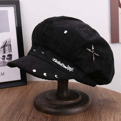 Warm Comfortable Sun Hat Leopard Print Five-pointed Star