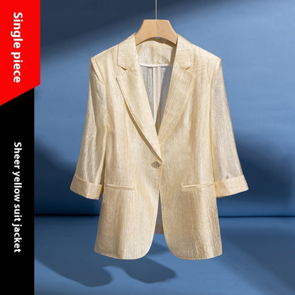 Women's High-grade Acetate Coat Summer Thin 34 Sleeve