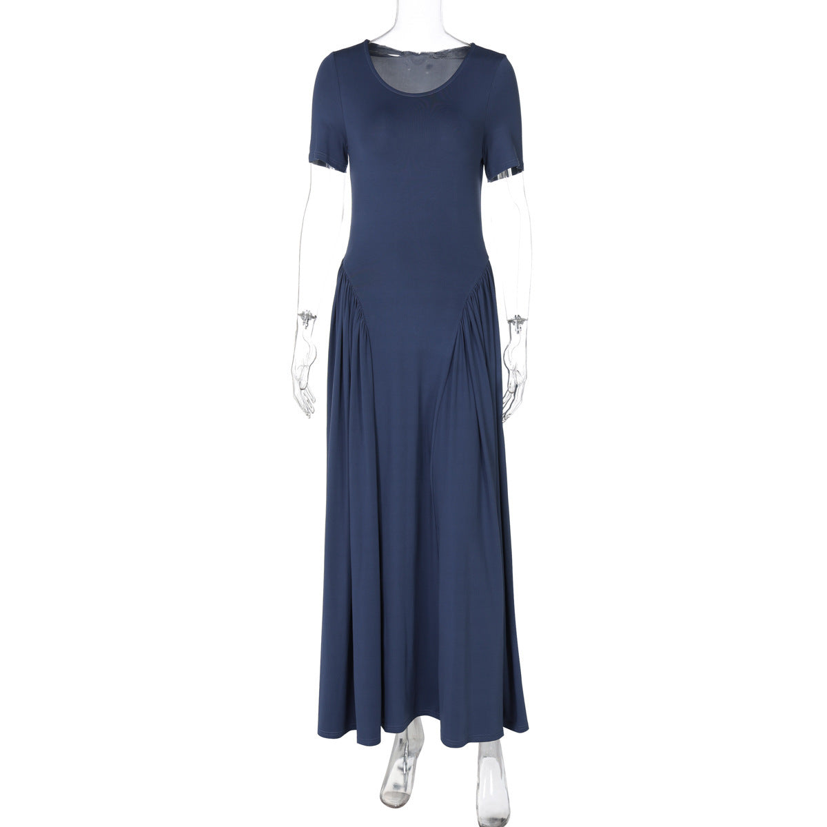 Women's Fashionable Elegant Slim-fit Solid Color Short-sleeved Dress