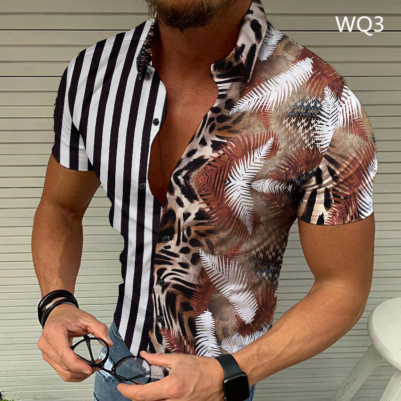 Vibrant Summer Beach Graphic Print Casual Shirt